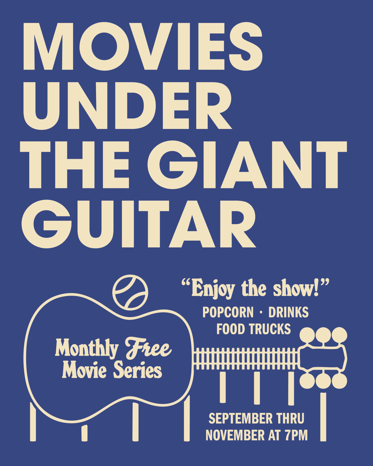 
												<a href="/happenings/movies-under-the-giant-guitar">
													<strong>Movies Under the Giant Guitar</strong>
													<br />THE GOONIES SHOWING NOV 20
												</a>
											